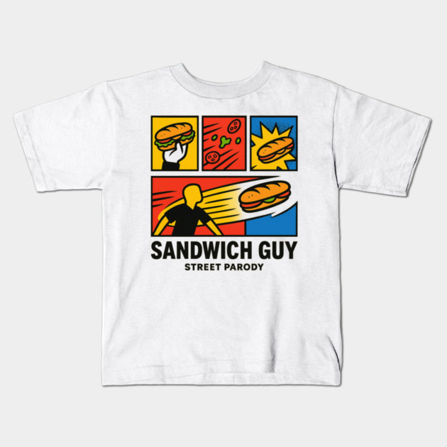 Sandwich Guy – Pop-Art Panel Parody Kids T-Shirt by ArtistTee ⭐⭐⭐⭐⭐