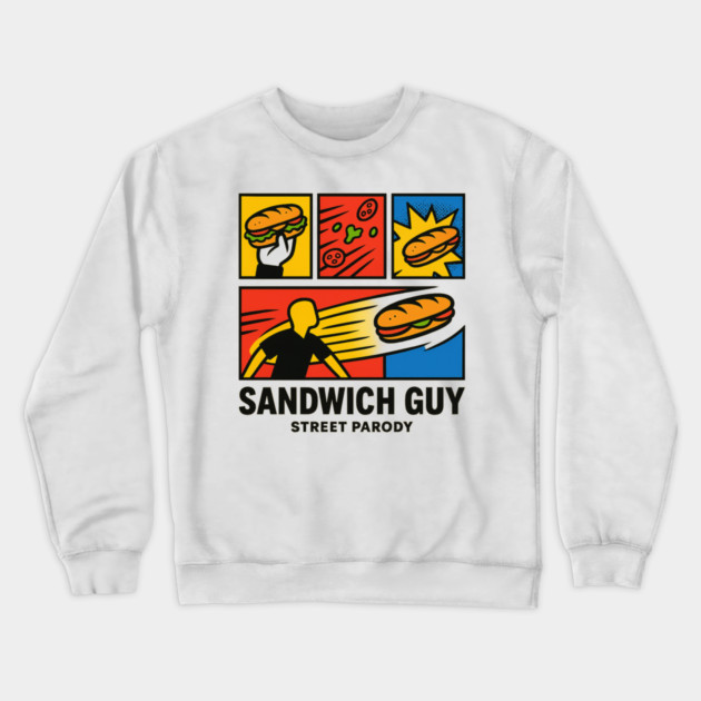 Sandwich Guy – Pop-Art Panel Parody Crewneck Sweatshirt by ArtistTee ⭐⭐⭐⭐⭐