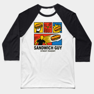 Sandwich Guy – Pop-Art Panel Parody Baseball T-Shirt
