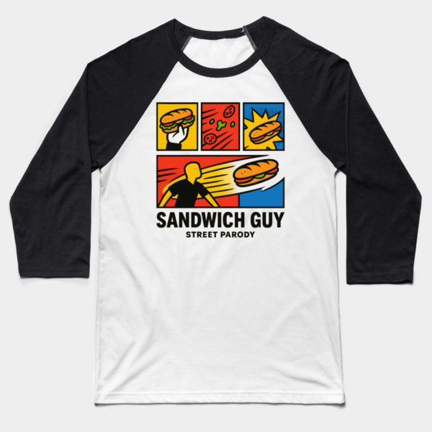 Sandwich Guy – Pop-Art Panel Parody Baseball T-Shirt by ArtistTee ⭐⭐⭐⭐⭐
