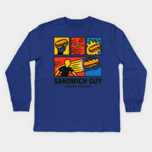 Sandwich Guy – Pop-Art Panel Parody Kids Long Sleeve T-Shirt