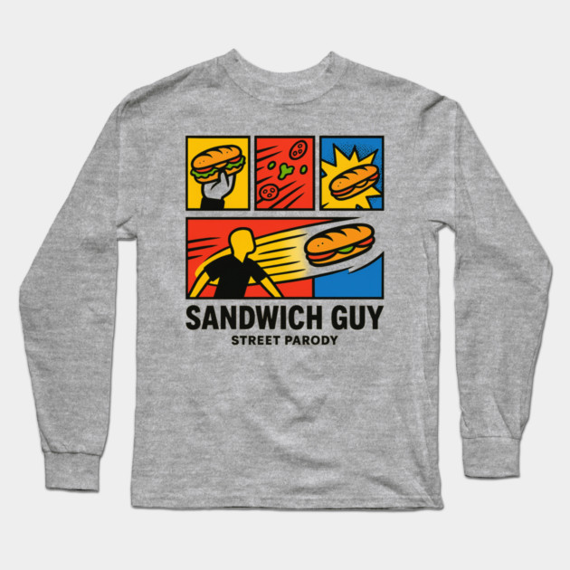 Sandwich Guy – Pop-Art Panel Parody Long Sleeve T-Shirt by ArtistTee ⭐⭐⭐⭐⭐