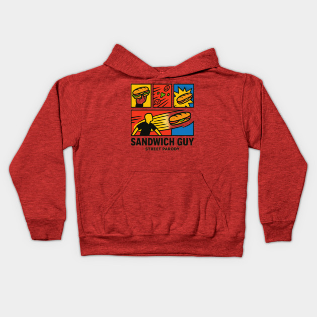 Sandwich Guy – Pop-Art Panel Parody Kids Hoodie by ArtistTee ⭐⭐⭐⭐⭐