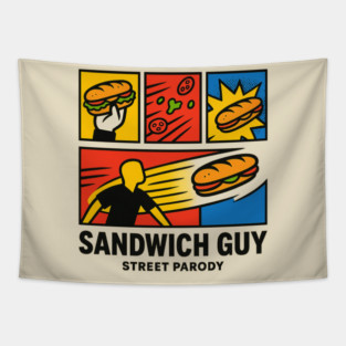 Sandwich Guy – Pop-Art Panel Parody Tapestry