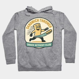 Sandwich Thrower - Retro Protest Poster Parody Hoodie