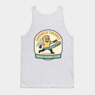 Sandwich Thrower - Retro Protest Poster Parody Tank Top