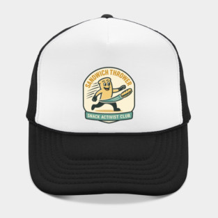 Sandwich Thrower - Retro Protest Poster Parody Hat
