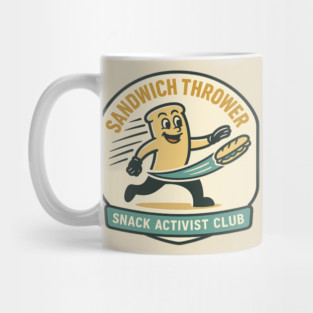 Sandwich Thrower - Retro Protest Poster Parody Mug