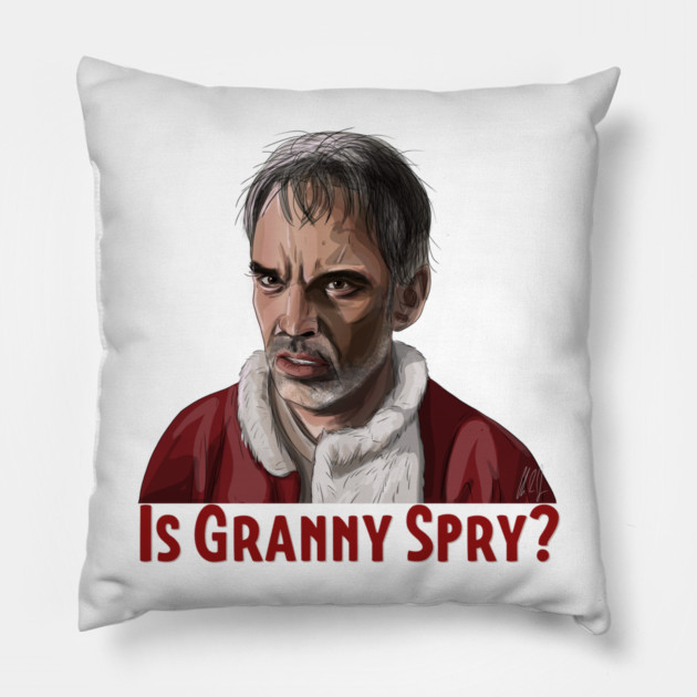 Bad Santa: Is Granny Spry? Pillow by 51Deesigns