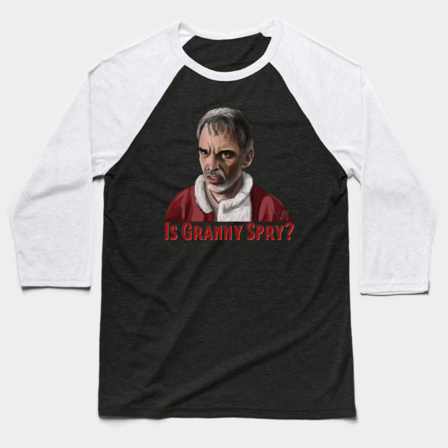 Bad Santa: Is Granny Spry? Baseball T-Shirt by 51Deesigns
