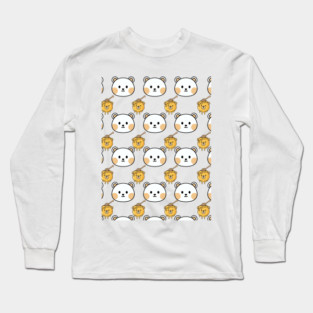 Cute Bear and Honey Pattern Long Sleeve T-Shirt