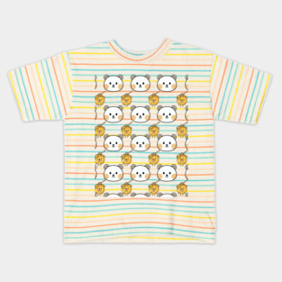 Cute Bear and Honey Pattern Kids T-Shirt