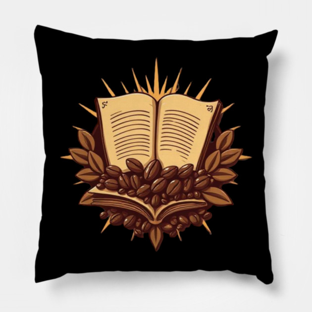 Antique Pages and Coffee Beans Pillow by SR8891