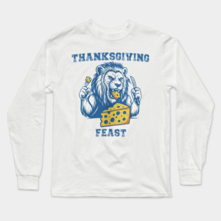 Detroit Lions football thanksgiving feast Long Sleeve T-Shirt