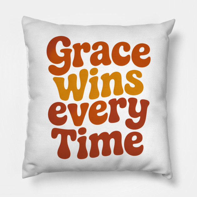 Grace Wins Everytime Christian Quote Pillow by Emmanuel's Store 4
