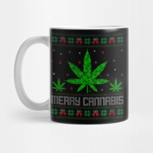Marijuana Leaf Ugly 	 Cannabis Weed Stoner Christmas Mug
