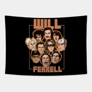 Will Ferrell Many Face Tapestry