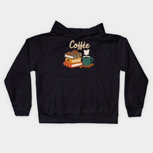 Retro Reading Café Mood Kids Hoodie by SR8891