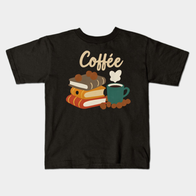 Retro Reading Café Mood Kids T-Shirt by SR8891