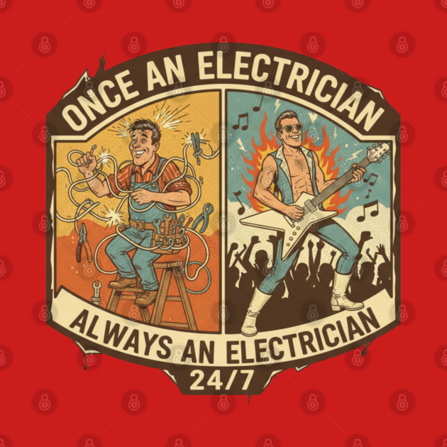 Once an Electrician, Always an Electrician 24/7 Funny Vintage by  Shift Happens: Gear for the Ones Who Keep It Moving