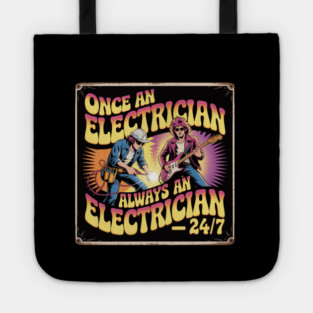 "Electrician 24/7 Psychedelic Vintage Rock Poster Tote