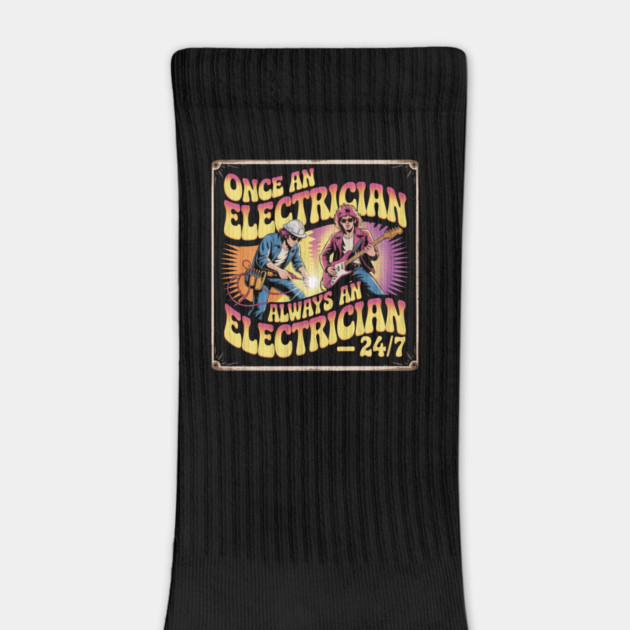 "Electrician 24/7 Psychedelic Vintage Rock Poster by  Shift Happens: Gear for the Ones Who Keep It Moving