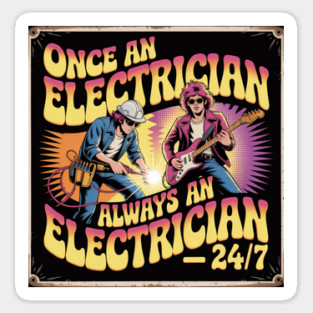 "Electrician 24/7 Psychedelic Vintage Rock Poster Magnet