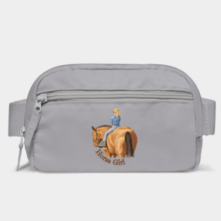 Horse Girl, Riding Bareback Horse Lover Illustration Bag