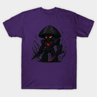 Obsidrax the Shadow Guardian – Dark Mushroom Warrior T-Shirt