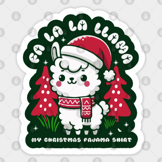 Fa La La Llama with Santa Hat Christmas Sticker by Megadorim