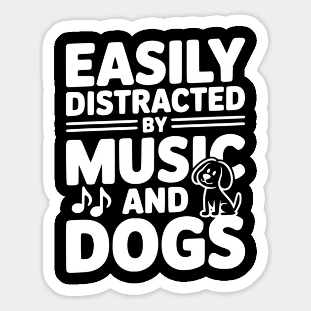 Easily Distracted by Music and Dogs Magnet by Frank Ring