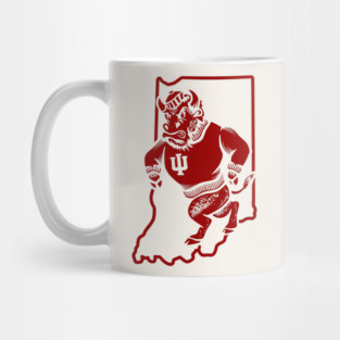 Indiana Bison Mascot Crimson Mug