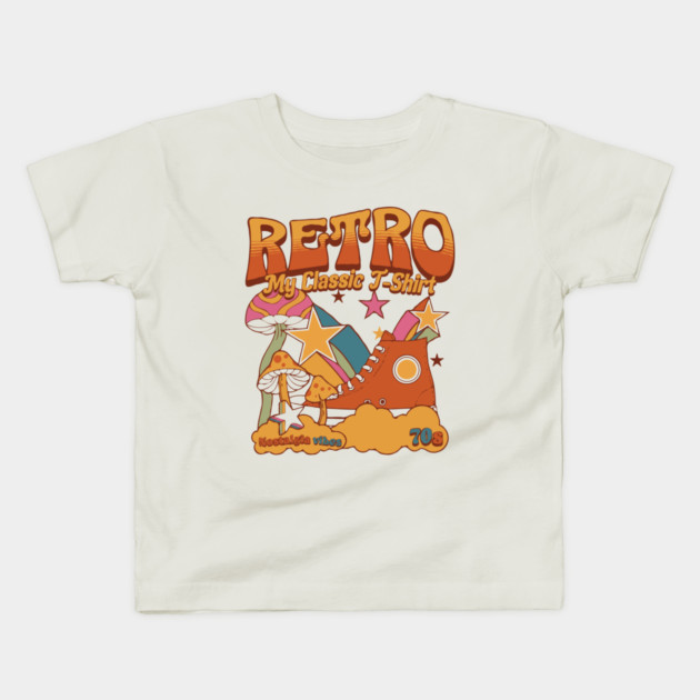 Classic, Retro, Nostalgia Vibes, 70s Kids T-Shirt by Megadorim
