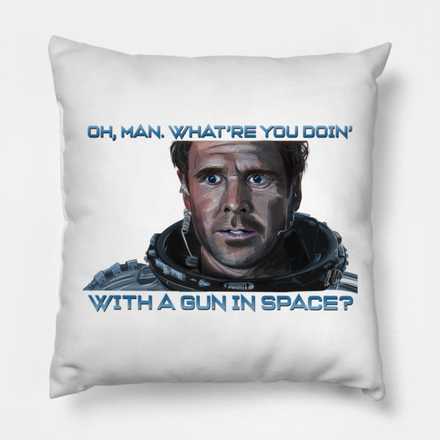 Armageddon: What're You Doin' With a Gun in Space? Pillow by 51Deesigns