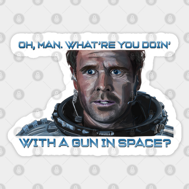 Armageddon: What're You Doin' With a Gun in Space? Sticker by 51Deesigns
