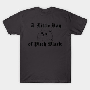 Snarky Cat A Little Ray of Pitch Black Sarcastic Design T-Shirt
