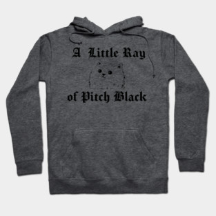 Snarky Cat A Little Ray of Pitch Black Sarcastic Design Hoodie