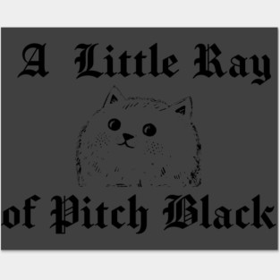 Snarky Cat A Little Ray of Pitch Black Sarcastic Design Posters and Art