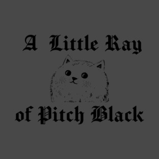 Snarky Cat A Little Ray of Pitch Black Sarcastic Design T-Shirt