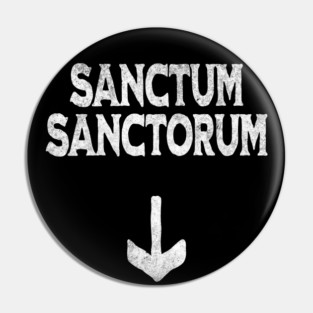 Funny Sanctum Sanctorum design with a down arrow Pin