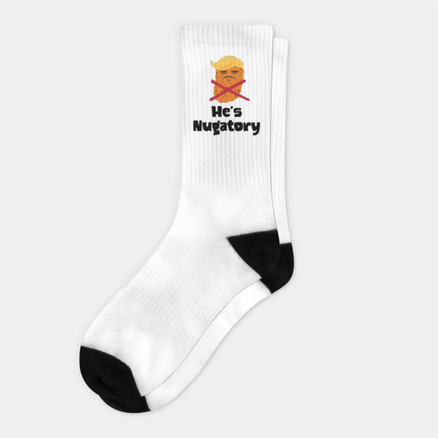 Trump Is Nugatory (defined as "useless or meaningless") anti-Trump design. Trump is worthless, pointless, he's NUGATORY Socks by Luxinda