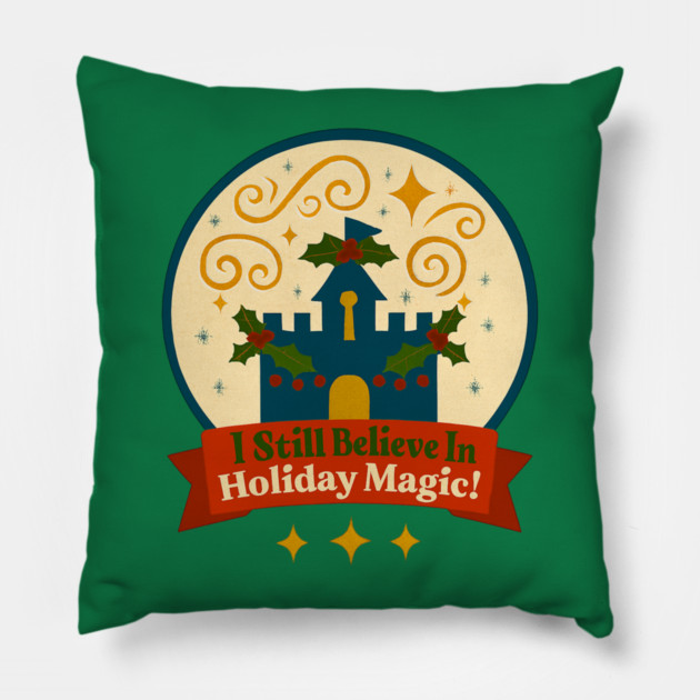 I Still Believe in Holiday Magic Snowglobe Pillow by Disney For Seniors