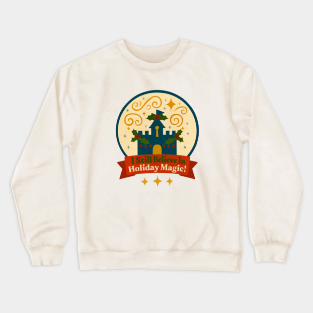 I Still Believe in Holiday Magic Snowglobe Crewneck Sweatshirt by Disney For Seniors