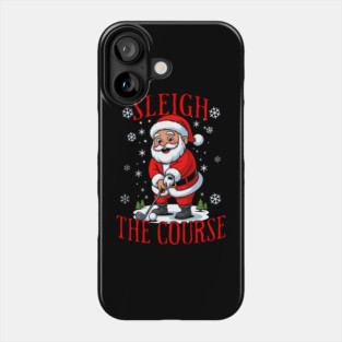 Christmas Golfer Pun Sleigh the Course Funny Santa Golf Phone Case