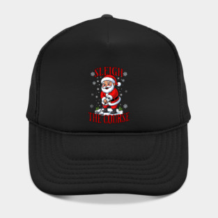 Christmas Golfer Pun Sleigh the Course Funny Santa Golf Hat