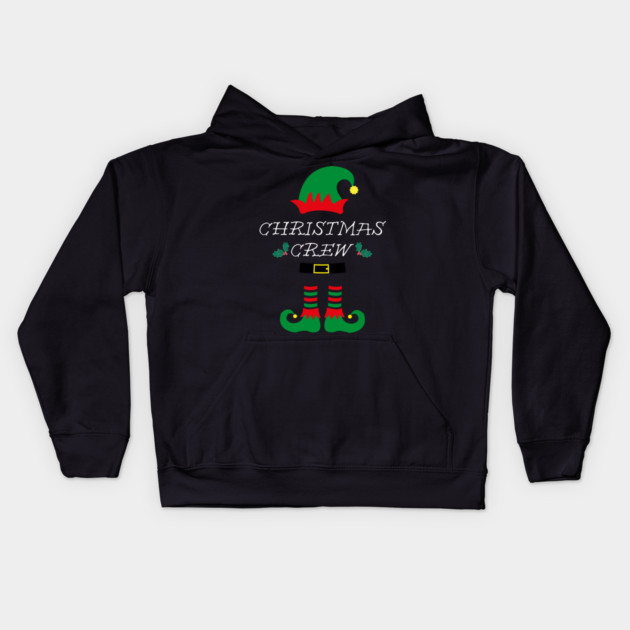 Christmas Crew Elf Hat and Shoes Kids Hoodie by Creatifly Graphic Tees