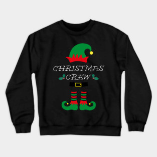 Christmas Crew Elf Hat and Shoes Crewneck Sweatshirt