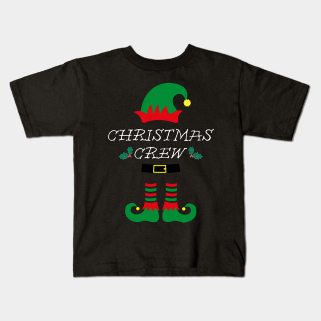 Christmas Crew Elf Hat and Shoes Kids T-Shirt by Creatifly Graphic Tees