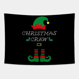 Christmas Crew Elf Hat and Shoes Tapestry
