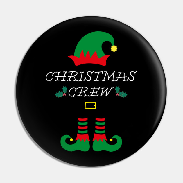 Christmas Crew Elf Hat and Shoes Pin by Creatifly Graphic Tees